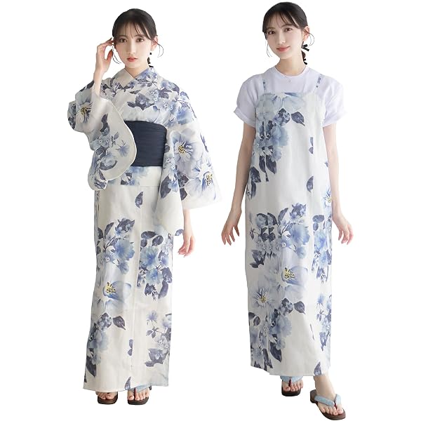 Amazon | （ディータ）Dita レディース 浴衣 5点セット 白 ピンク 花柄